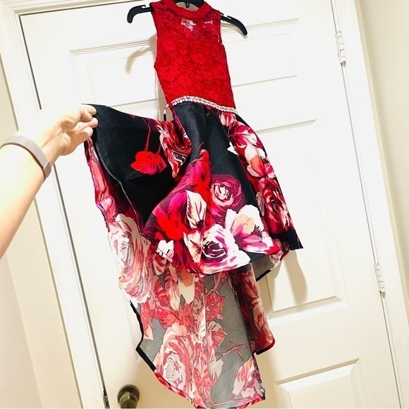 💖 NWT Girl’s Speechless Velvet Bodice Floral Dress – Size 8 - Picture 13 of 13